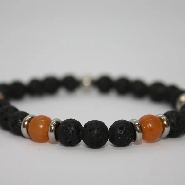 Bracciale lavi - in Pietra Lavica e Pietra dura - immagine 4