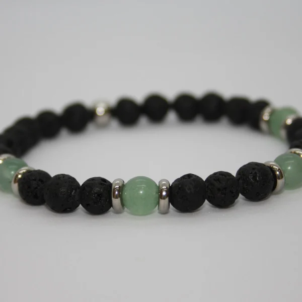 Bracciale lavi - in Pietra Lavica e Pietra dura - immagine 5