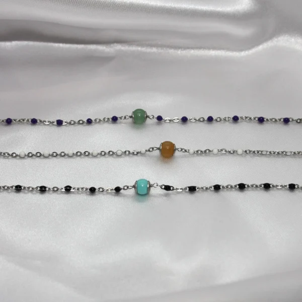 Bracciali in Pietra Dura e Catena Smaltata - immagine 3