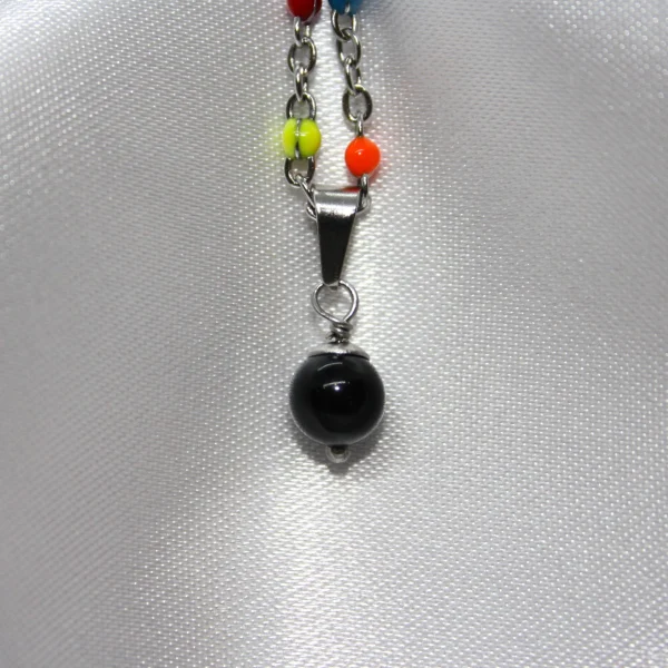 Pendente Coccu + Catena smaltata girocollo (pendente pietra base) - immagine 3