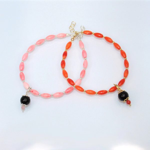 Braccialetti Perle e Corallo + Coccu