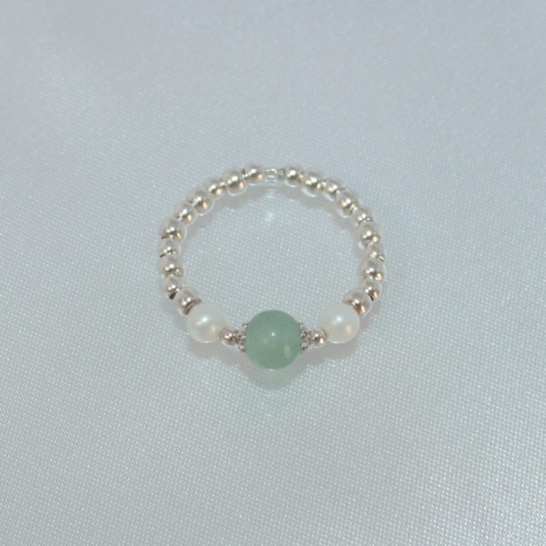 Anello ; Set Silver Perle x Avventurina - immagine 2