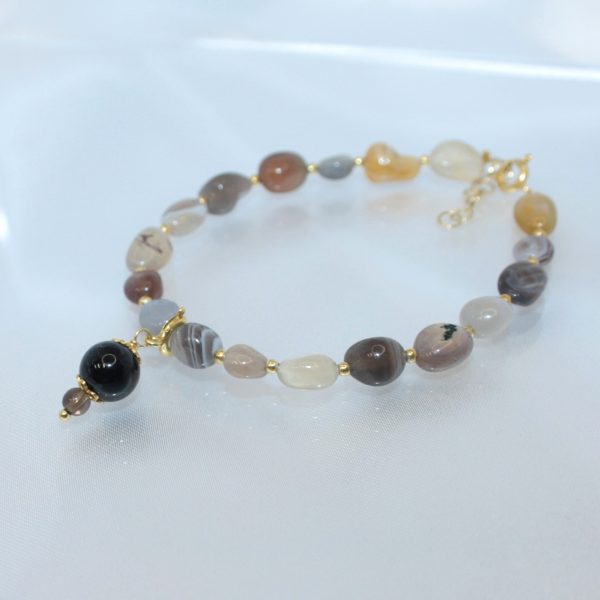 Braccialetti Agatha Botswana e Larimar + Coccu - immagine 2