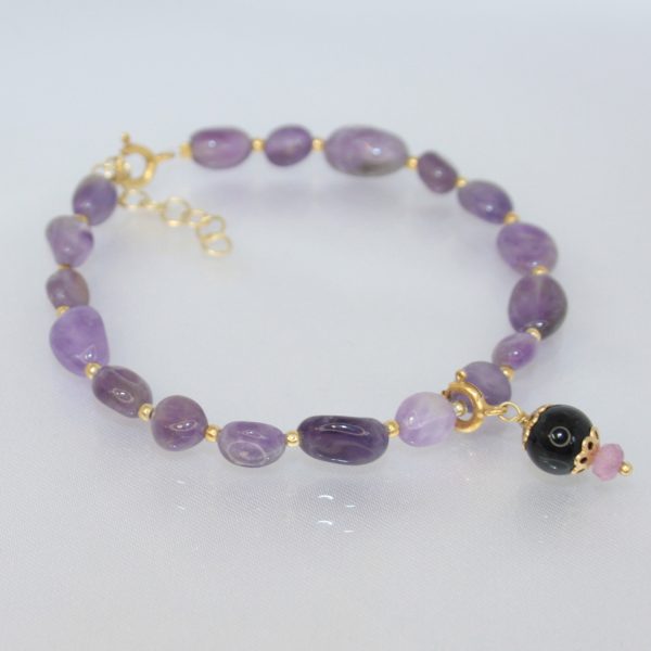 Braccialetti Fluorite e Ametista + Coccu - immagine 3