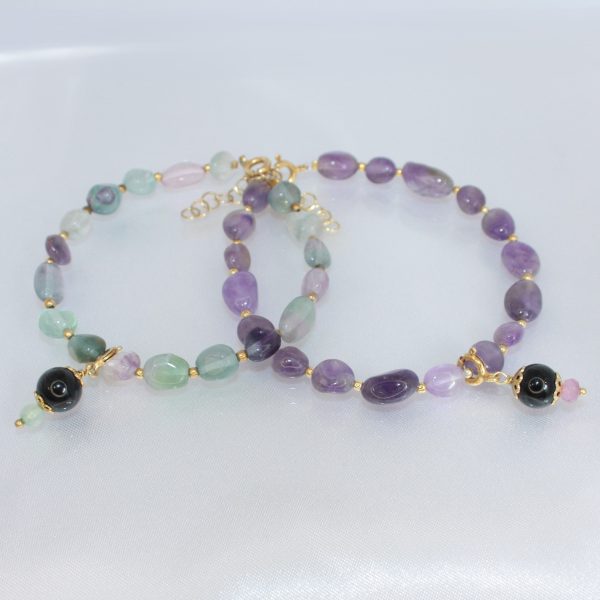 Braccialetti Fluorite e Ametista + Coccu