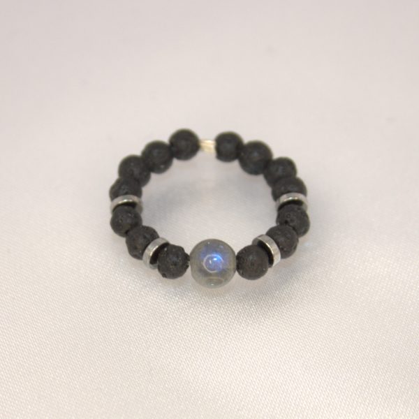 Anello flex ; Lavica e Labradorite - immagine 3