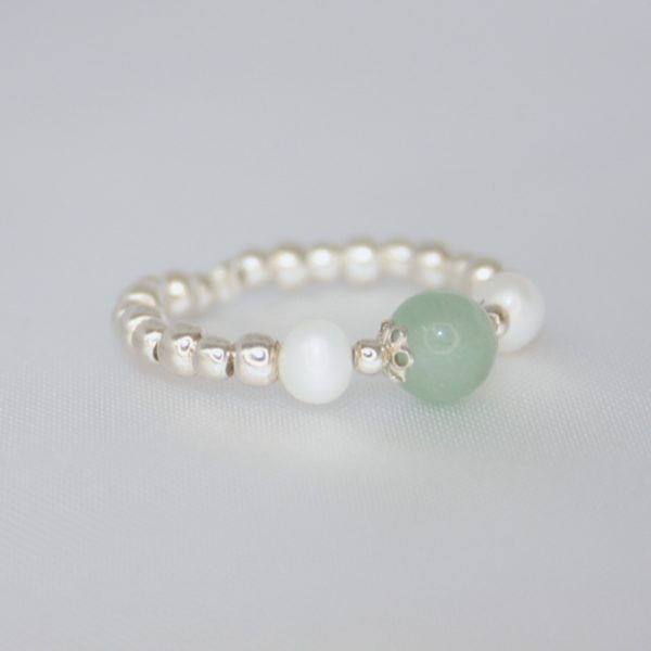 Anello ; Set Silver Perle x Avventurina