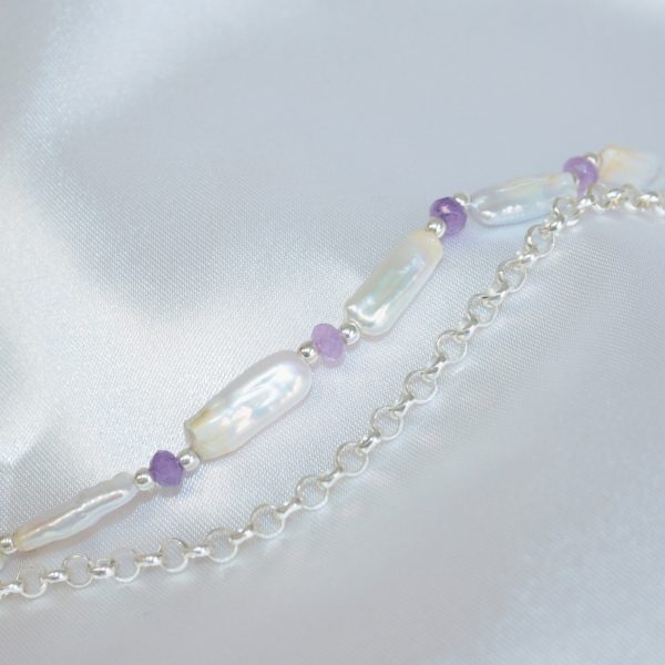 Collana Doppia ; Ametista Barocca - immagine 5