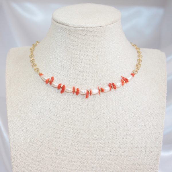 Girocollo ; Scaglie di Corallo x Perle