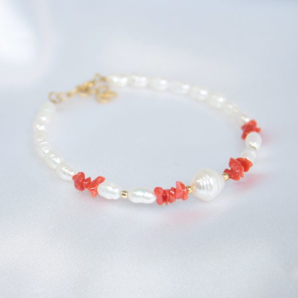 Bracciale ; Scaglie di Corallo x Perle